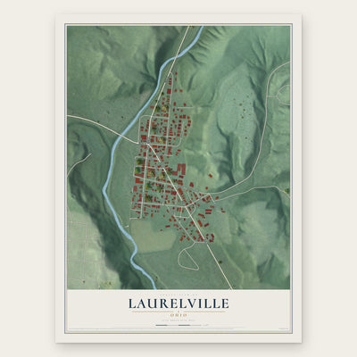 Laurelville, Ohio map print, the full design