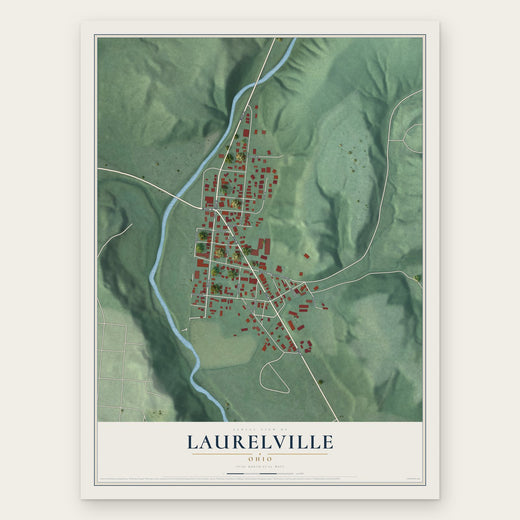 Laurelville, Ohio map print, the full design