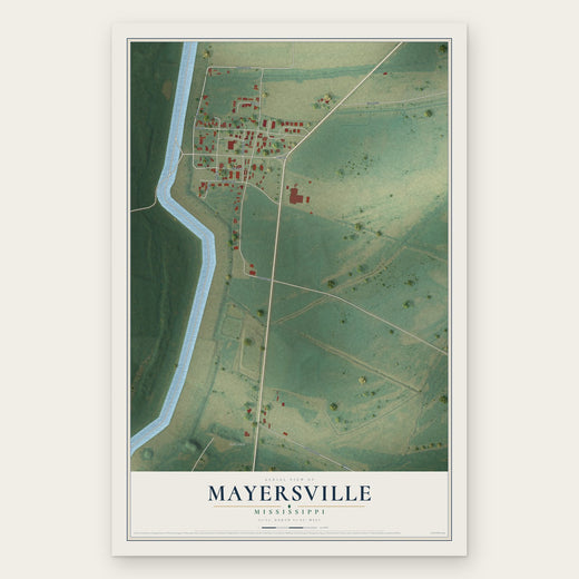 Mayersville, Mississippi map print, the full design