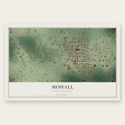 Mohall, North Dakota map print, the full design