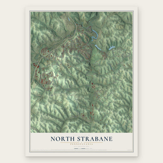 North Strabane, Pennsylvania map print, the full design