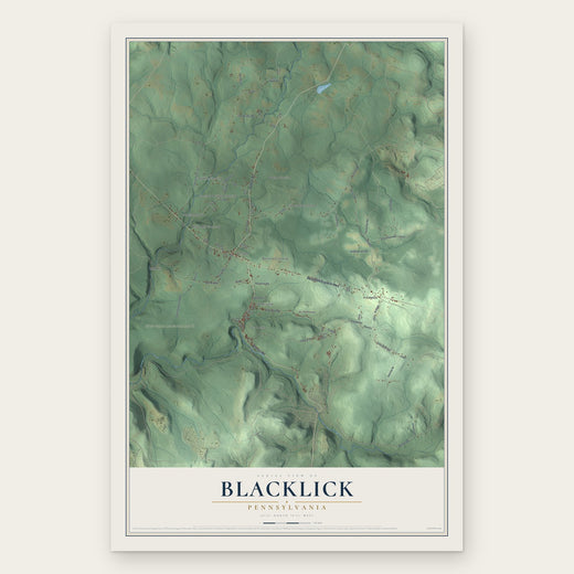 Blacklick, Pennsylvania map print, the full design