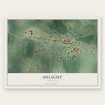 Delight, Arkansas map print, the full design