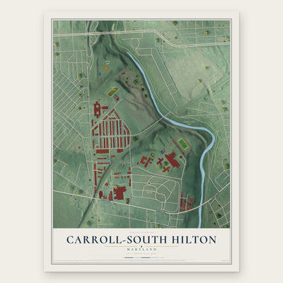 Carroll-South Hilton, Maryland map print, the full design