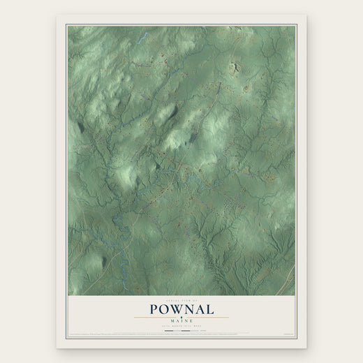 Pownal, Maine map print, the full design