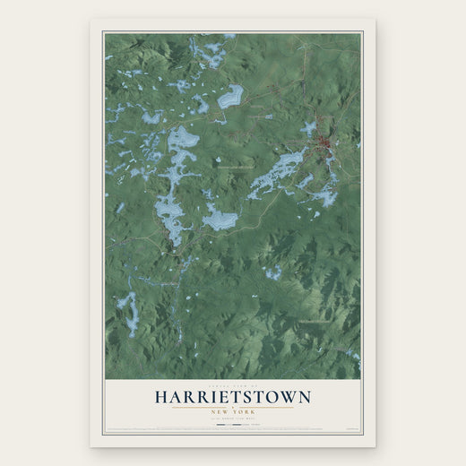 Harrietstown, New York map print, the full design