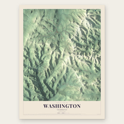 Washington, Vermont map print, the full design