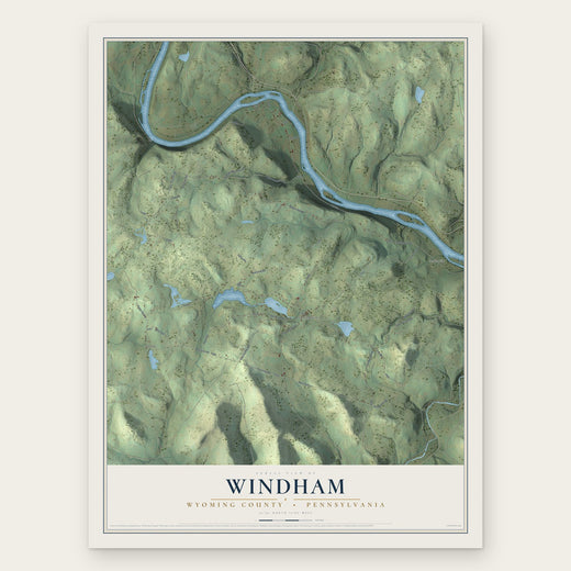 Windham, Wyoming County, Pennsylvania map print, the full design