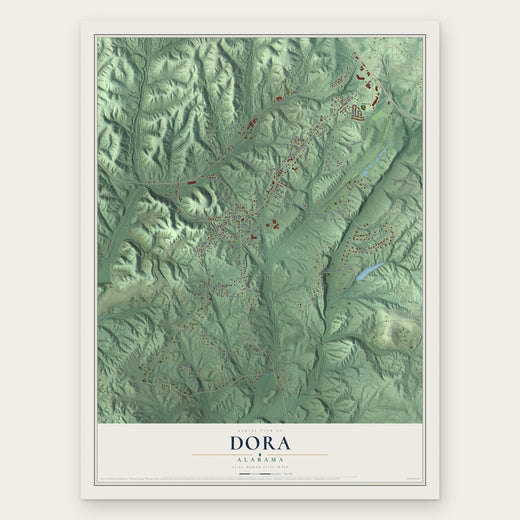 Dora, Alabama map print, the full design