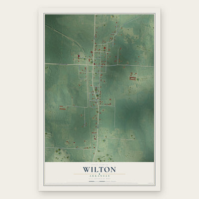 Wilton, Arkansas map print, the full design