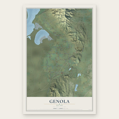Genola, Utah map print, the full design