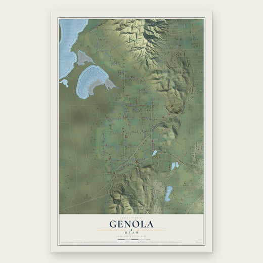 Genola, Utah map print, the full design