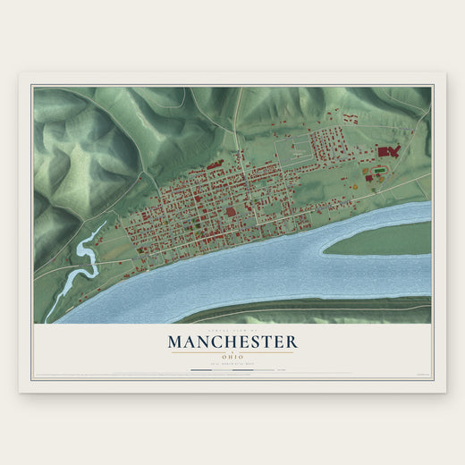 Manchester, Ohio map print, the full design