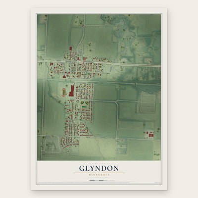 Glyndon, Minnesota map print, the full design