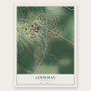 Goodman, Mississippi map print, the full design