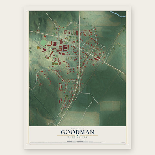 Goodman, Mississippi map print, the full design