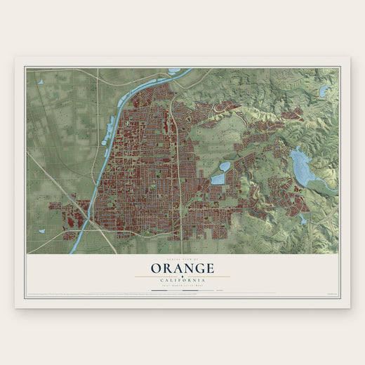 Orange, California map print, the full design