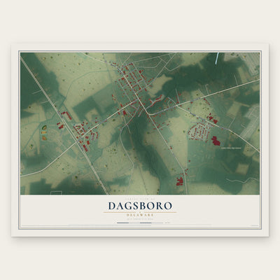 Dagsboro, Delaware map print, the full design