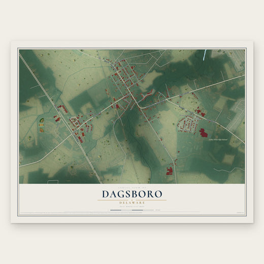 Dagsboro, Delaware map print, the full design