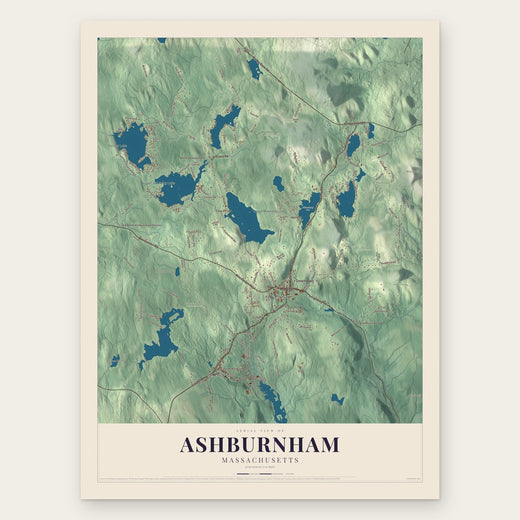 Ashburnham, Massachusetts map print, the full design