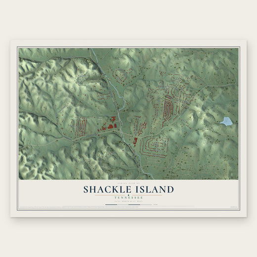 Shackle Island, Tennessee map print, the full design