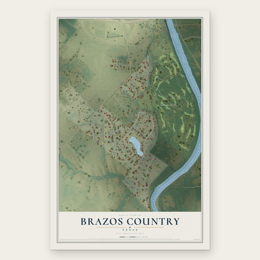 Brazos Country, Texas map print, the full design