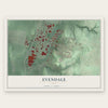 Evendale, Ohio map print, the full design