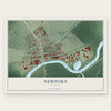 Newport, Delaware map print, the full design