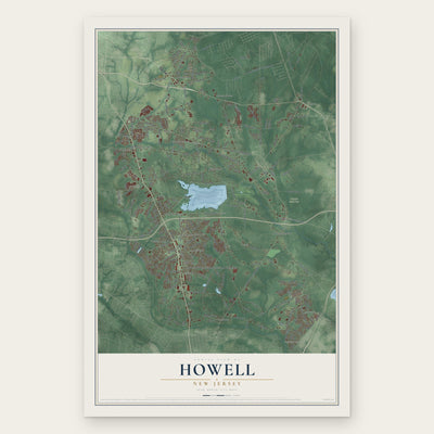 Howell, New Jersey map print, the full design
