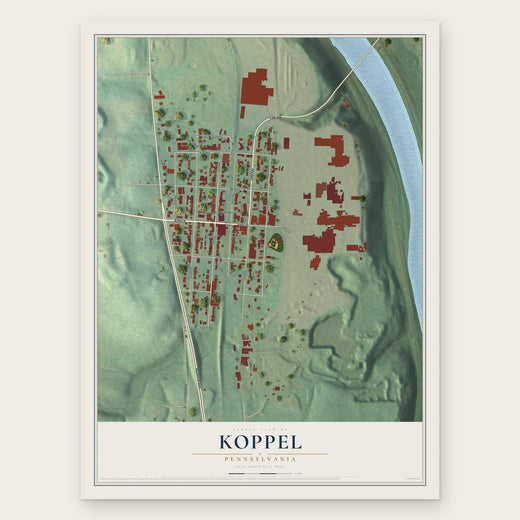 Koppel, Pennsylvania map print, the full design