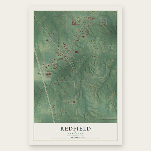 Redfield, Arkansas map print, the full design