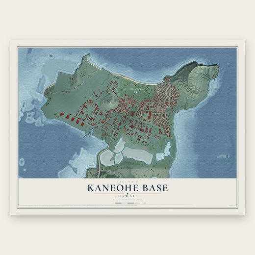 Kaneohe Base, Hawaii map print, the full design