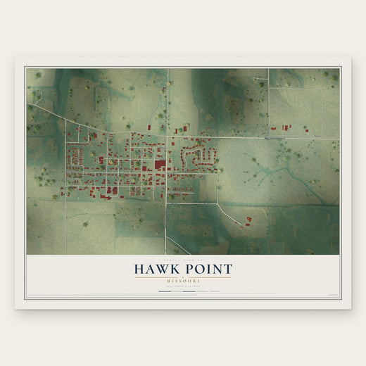 Hawk Point, Missouri map print, the full design