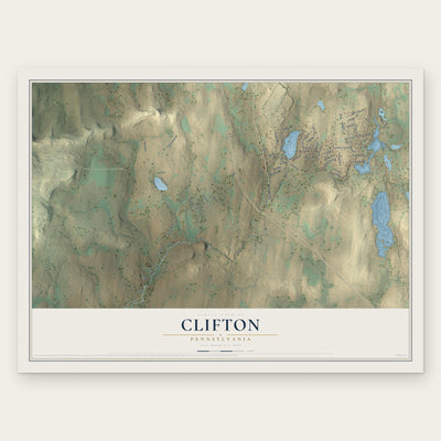 Clifton, Pennsylvania map print, the full design