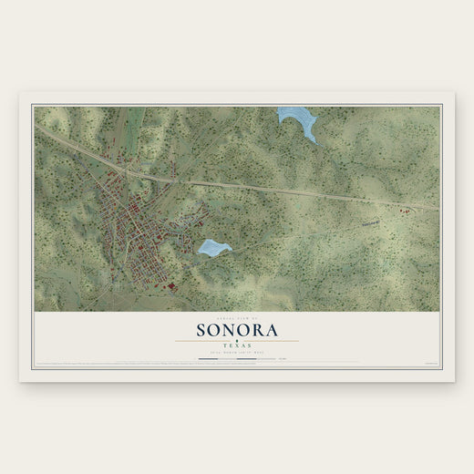 Sonora, Texas map print, the full design