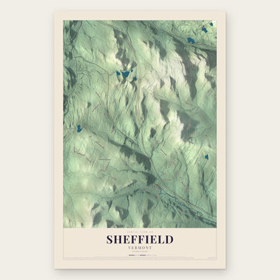 Sheffield, Vermont map print, the full design