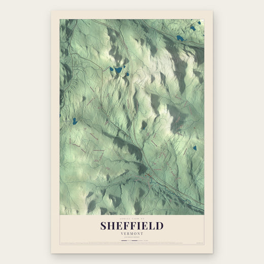 Sheffield, Vermont map print, the full design