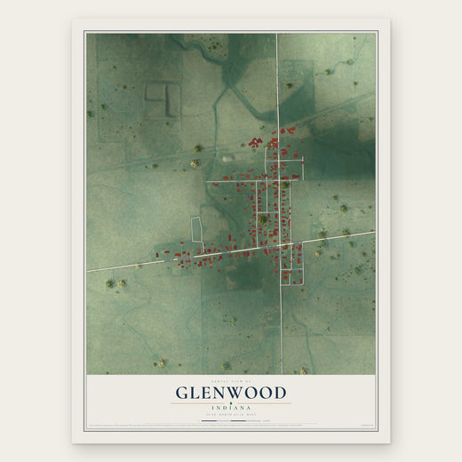 Glenwood, Indiana map print, the full design