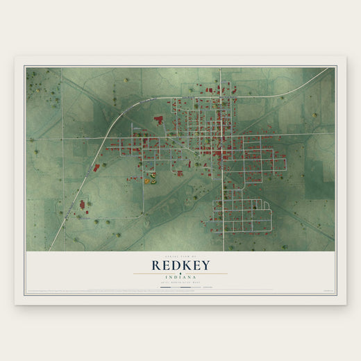 Redkey, Indiana map print, the full design