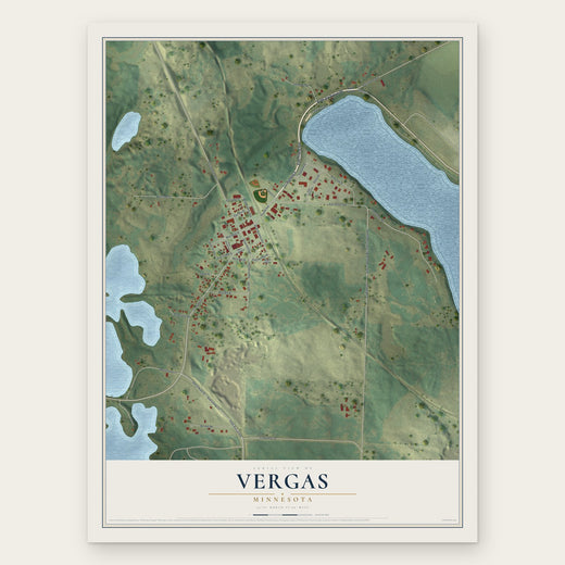 Vergas, Minnesota map print, the full design