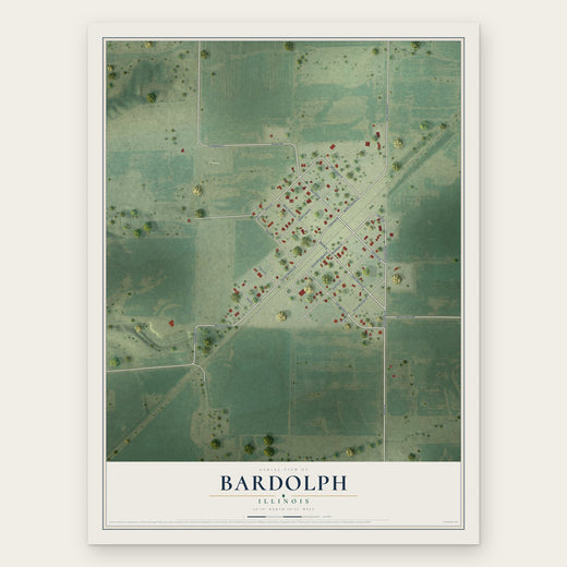 Bardolph, Illinois map print, the full design