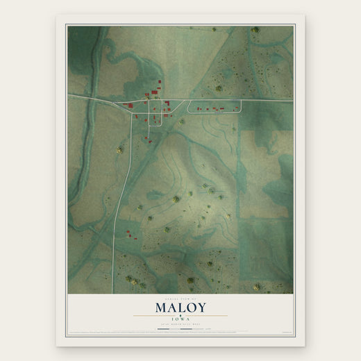 Maloy, Iowa map print, the full design