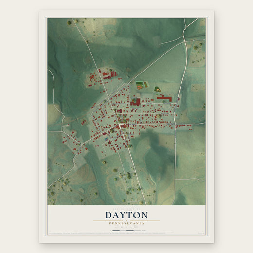 Dayton, Pennsylvania map print, the full design