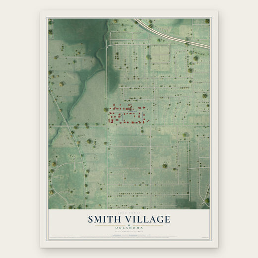 Smith Village, Oklahoma map print, the full design