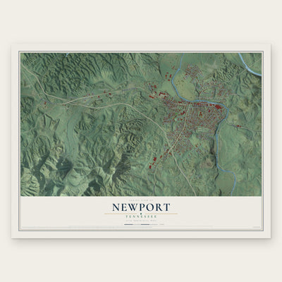 Newport, Tennessee map print, the full design