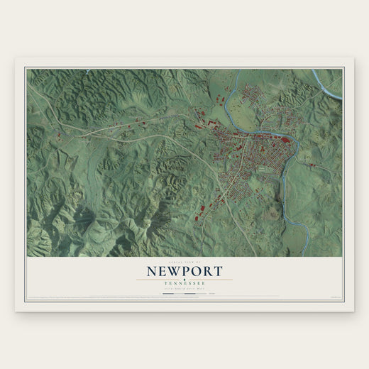 Newport, Tennessee map print, the full design