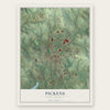 Pickens, South Carolina map print, the full design