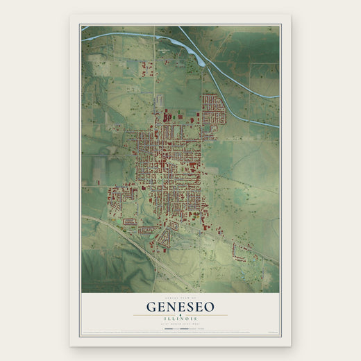 Geneseo, Illinois map print, the full design