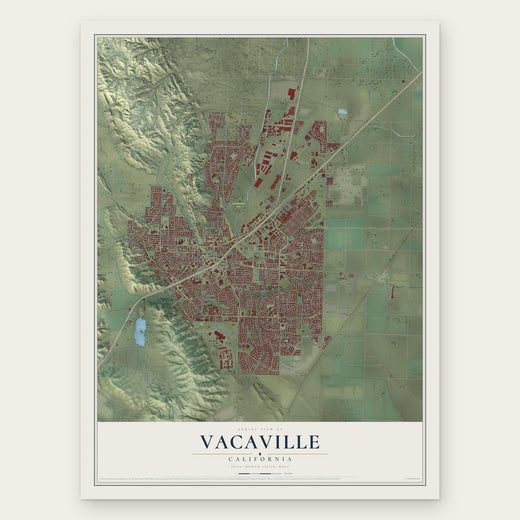 Vacaville, California map print, the full design