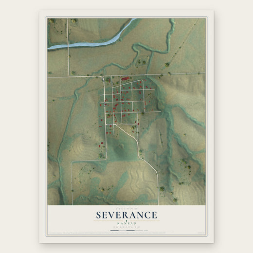 Severance, Kansas map print, the full design